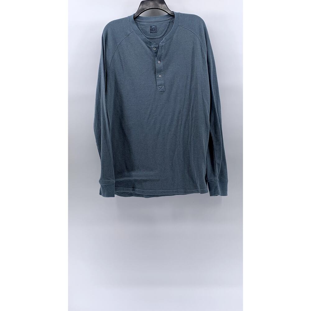 MYLES Men's Blue Long Sleeve Thermal Henley Shirt SZ XL